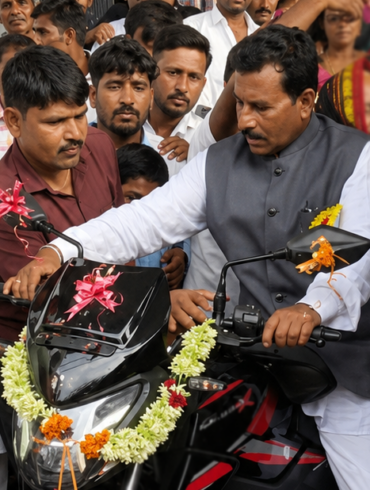 Former Students Gift ₹1.25 Lakh Motorcycle to Retired Teacher in Koppal as Heartwarming Tribute