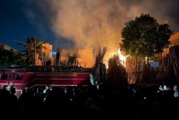 Fire engulfs shops at Bamboo Bazaar in Hospet, causing significant damage