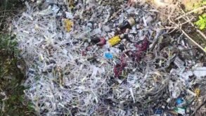 Medical waste including doctor prescriptions dumped in ditch near Koppal villages