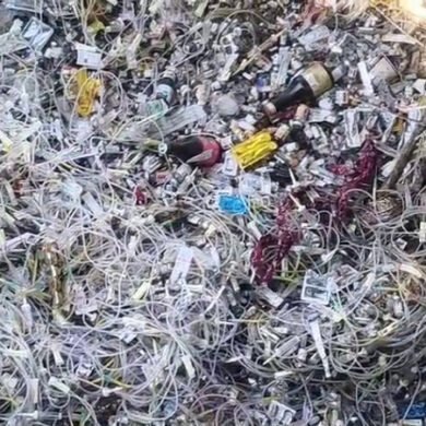 Medical waste including doctor prescriptions dumped in ditch near Koppal villages