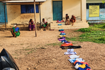 Residents in Tekkalakote use bed sheets & slippers to mark queue spots at Aadhaar center